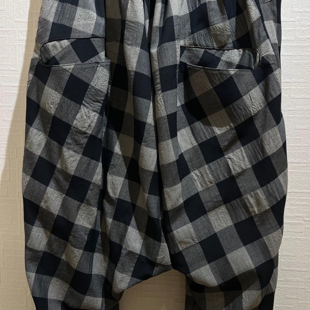 Y's チェック柄 サルエルパンツ ワイドパンツ