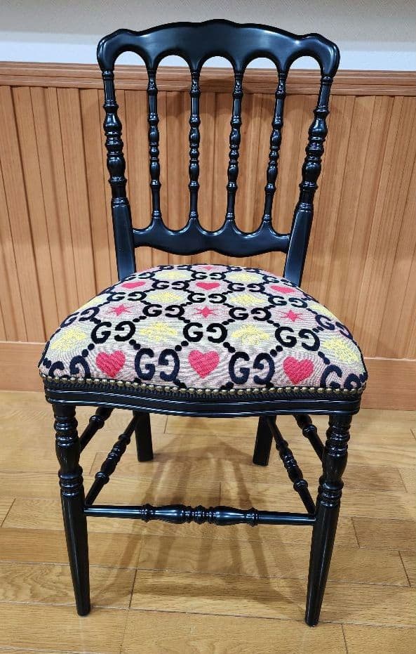 GUCC ③ GGジャガードウッドチェア クラシックスタイル 椅子 グッチ