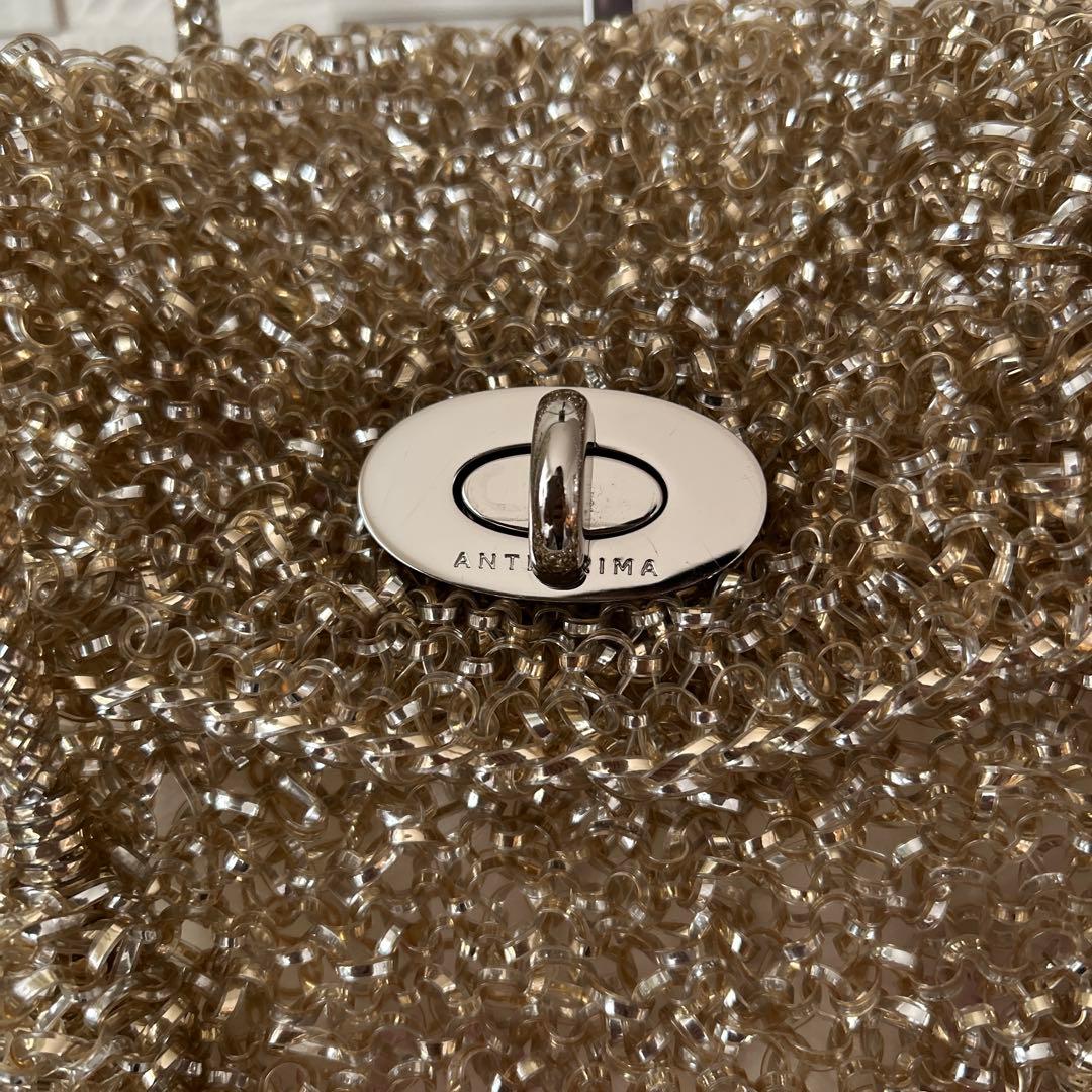 【美品】アンテプリマ　ワイヤーバッグ　　ベージュゴールド　ハンドバッグ