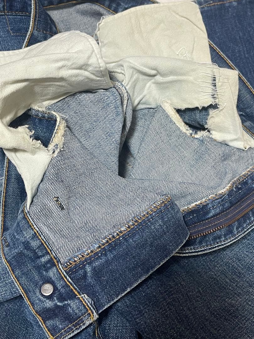 70s Levis 66前期 517 逆さ®︎タブ ボタン裏2 シングルステッチ