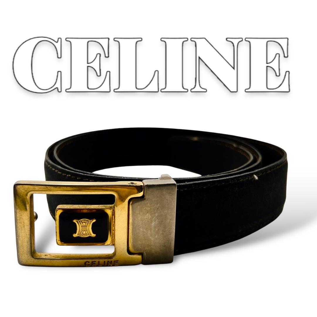CELINE トリオンフ マカダム ブラック ベルト 6849
