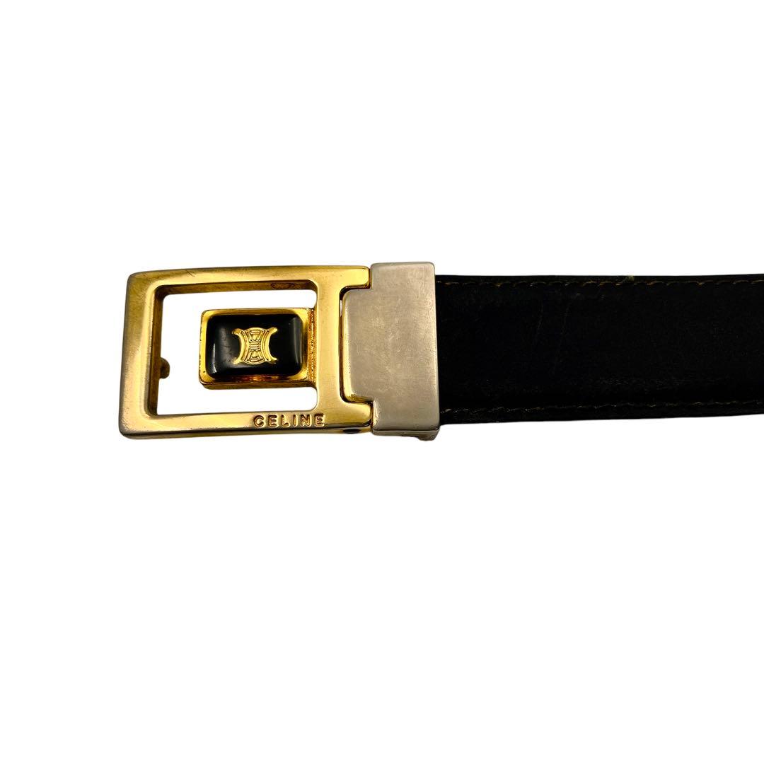 CELINE トリオンフ マカダム ブラック ベルト 6849