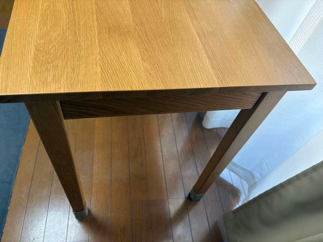 無印良品　 オーク　無垢材デスク　木製　机　引き出し付き　作業台　北欧