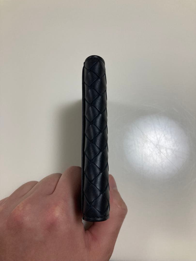 【美品】BOTTEGA VENETA ブラックレザー名刺入れ