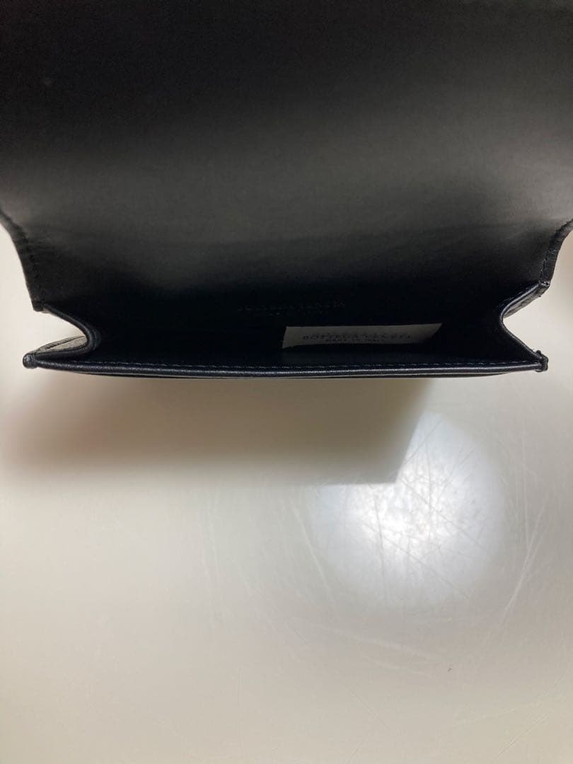 【美品】BOTTEGA VENETA ブラックレザー名刺入れ