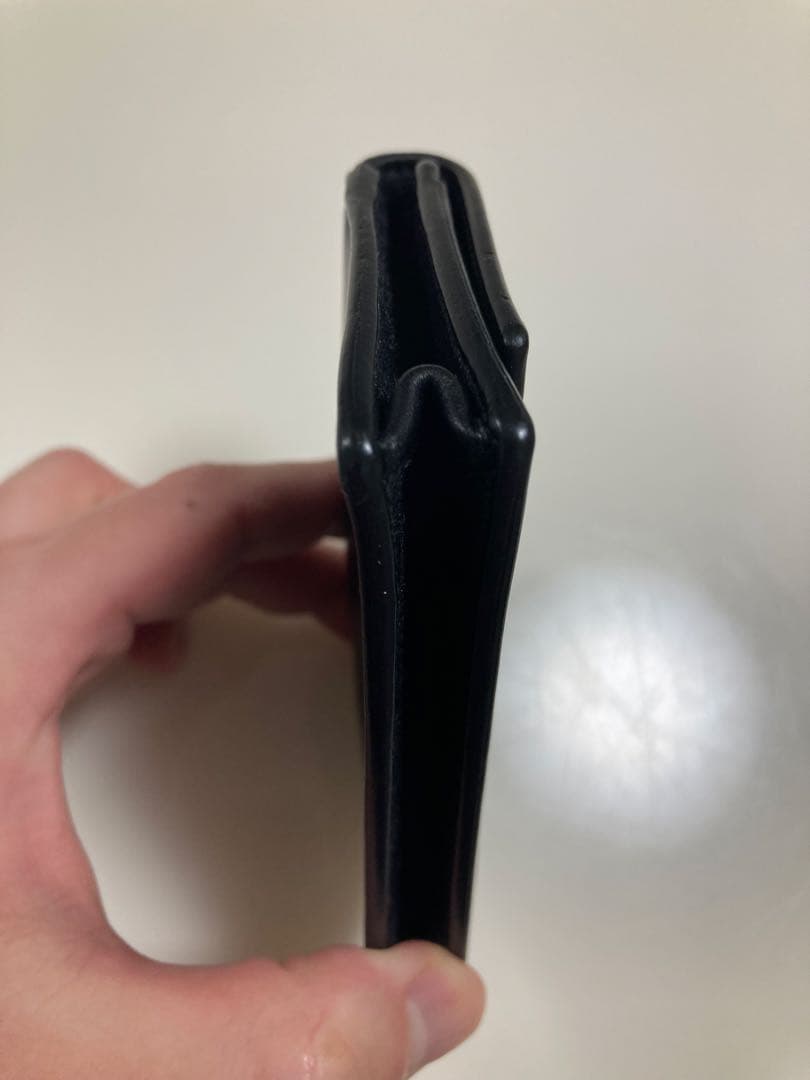 【美品】BOTTEGA VENETA ブラックレザー名刺入れ