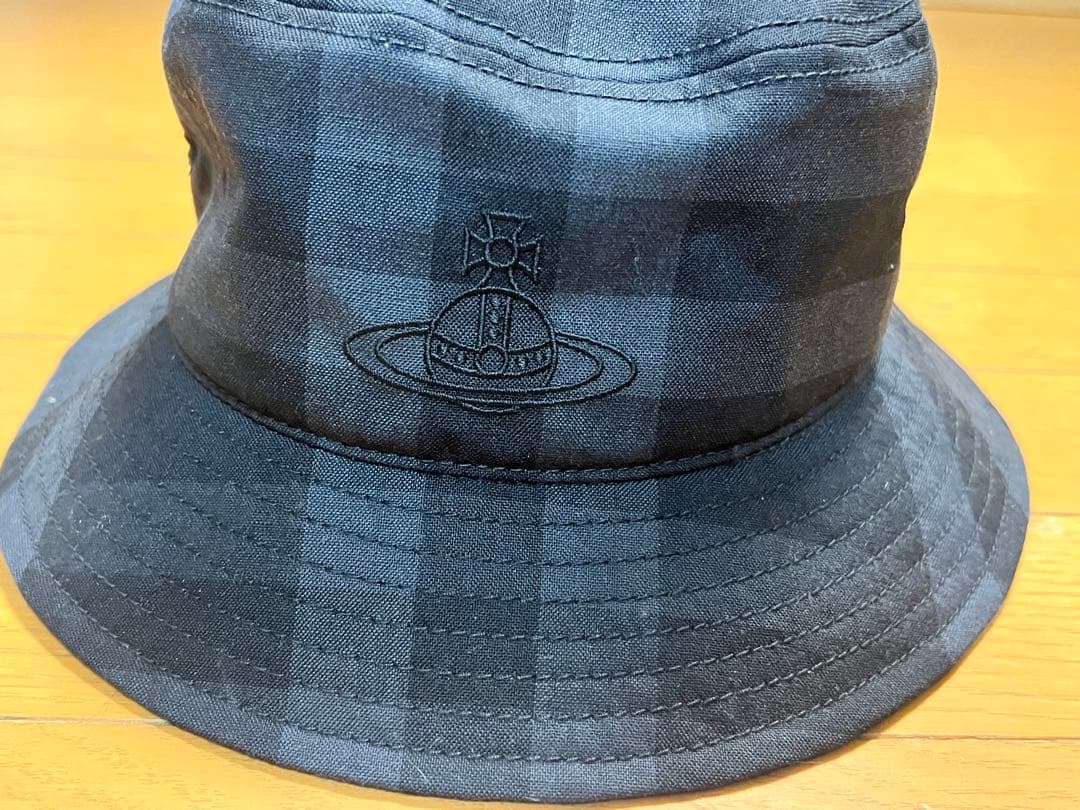 チェック柄バケットハット 惑星刺繍