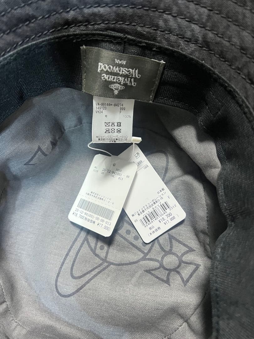 チェック柄バケットハット 惑星刺繍