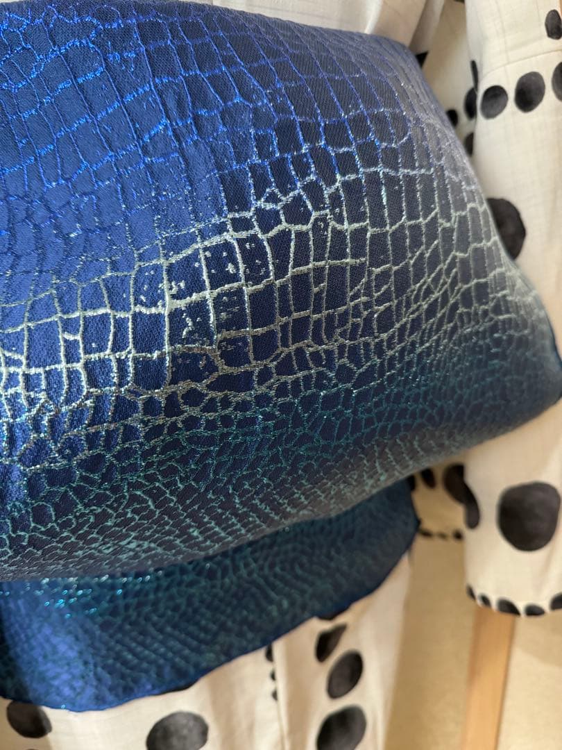 大人兵児帯【クロコダイル　ブルー】【スノーホワイト】　セット