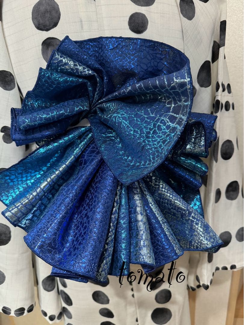 大人兵児帯【クロコダイル　ブルー】【スノーホワイト】　セット