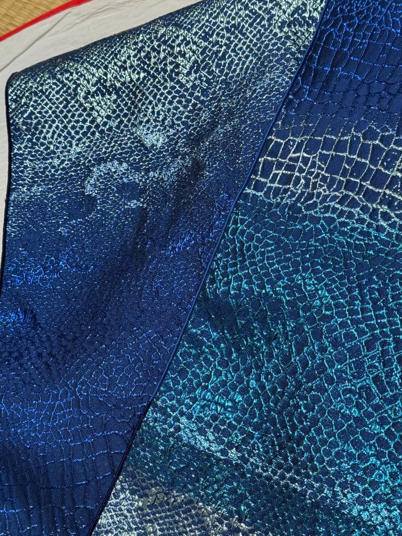 大人兵児帯【クロコダイル　ブルー】【スノーホワイト】　セット