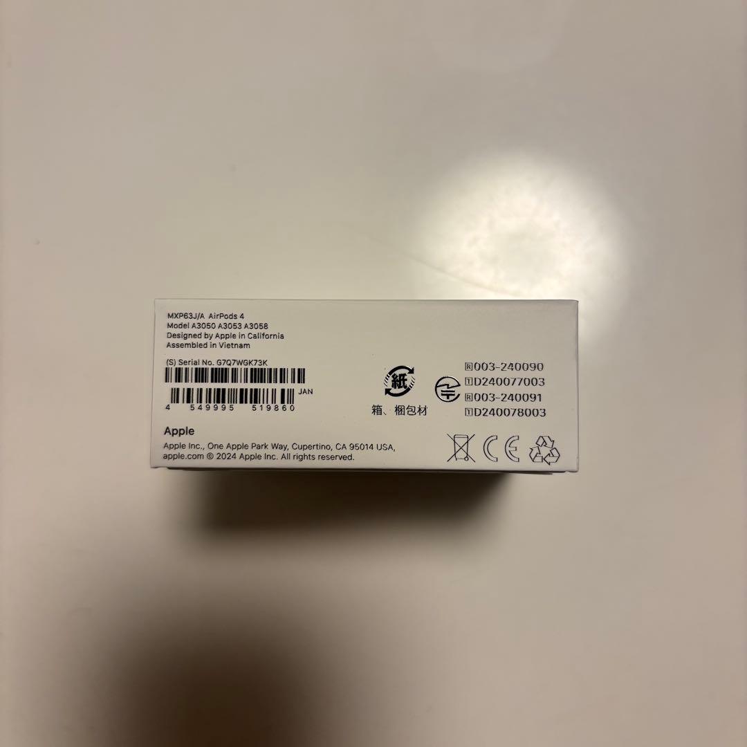 【値下げ中】Apple AirPods 4 本体 ノイズキャンセリングなし