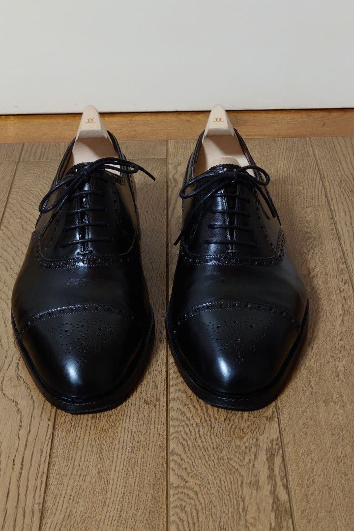 希少　パリ　ジョンロブ　ビスポーク　シューズ　セミブローグ　　ブラック　本体のみ