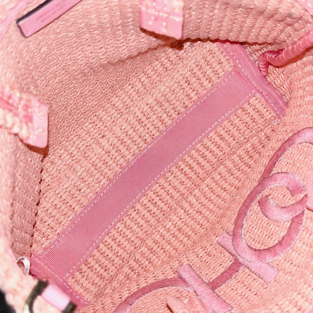 JIMMY CHOO ジミーチュウ 2way ラフィア かごバッグ ハンドバッグ