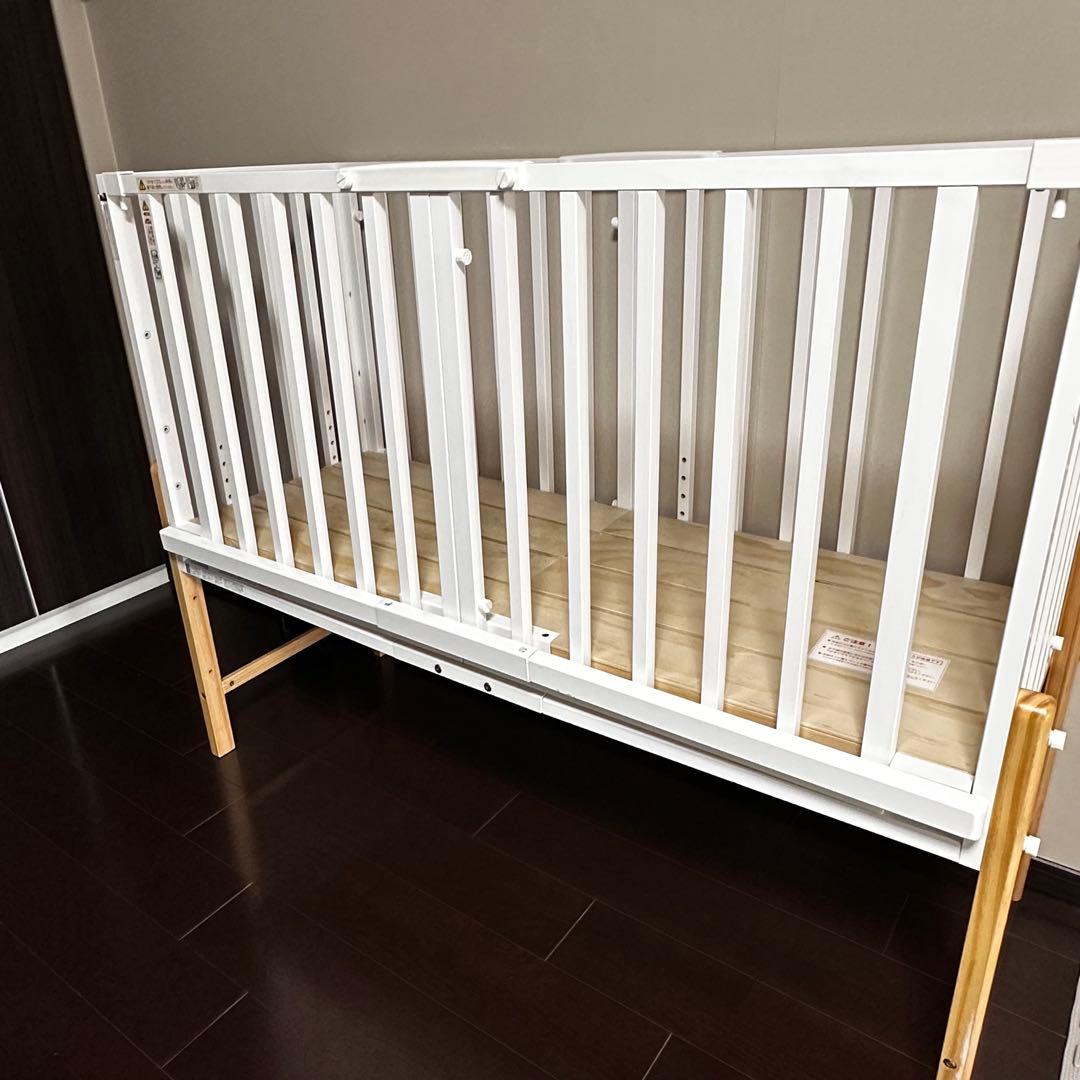 そいねーるIII ホワイト　ベビーベッド （マットレス無し）