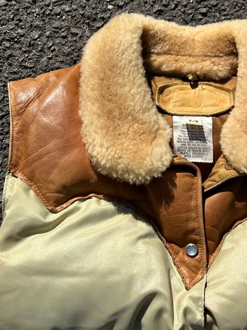 70s ロッキーマウンテン ダウンベスト 本革 ヴィンテージ