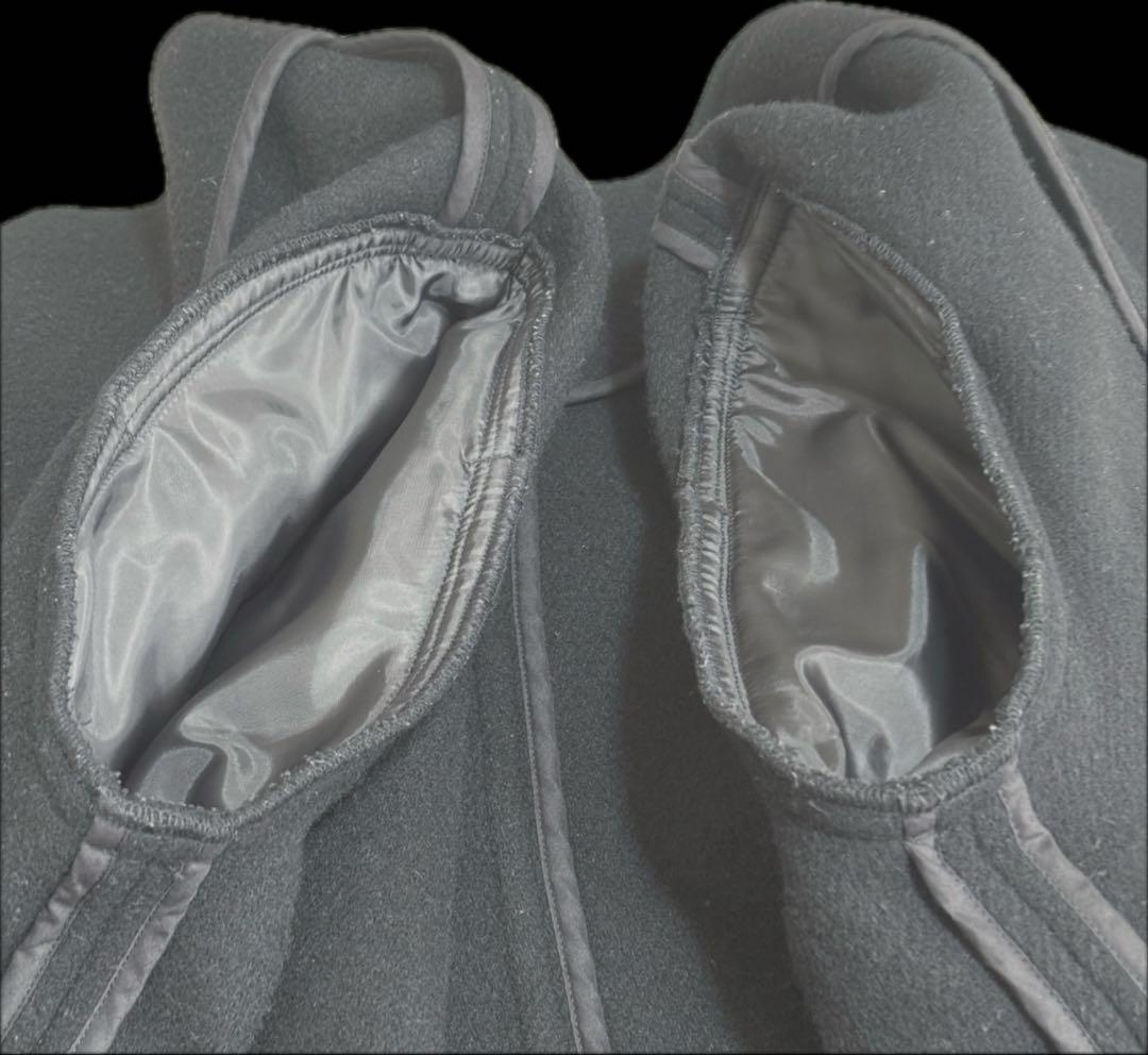 DANTON ダントン　ウールモッサ ノーカラー コート　36 ブラック