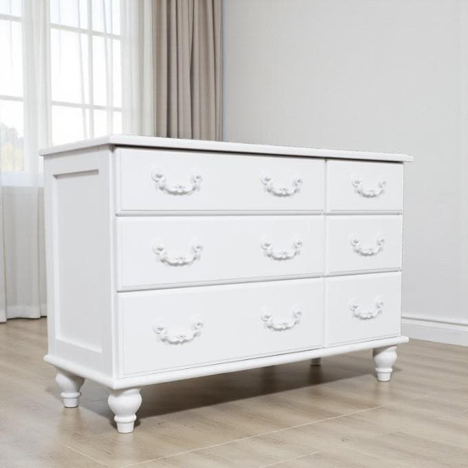 【新品訳あり】幅88cm 3段6杯 チェスト アンティーク風 ホワイト