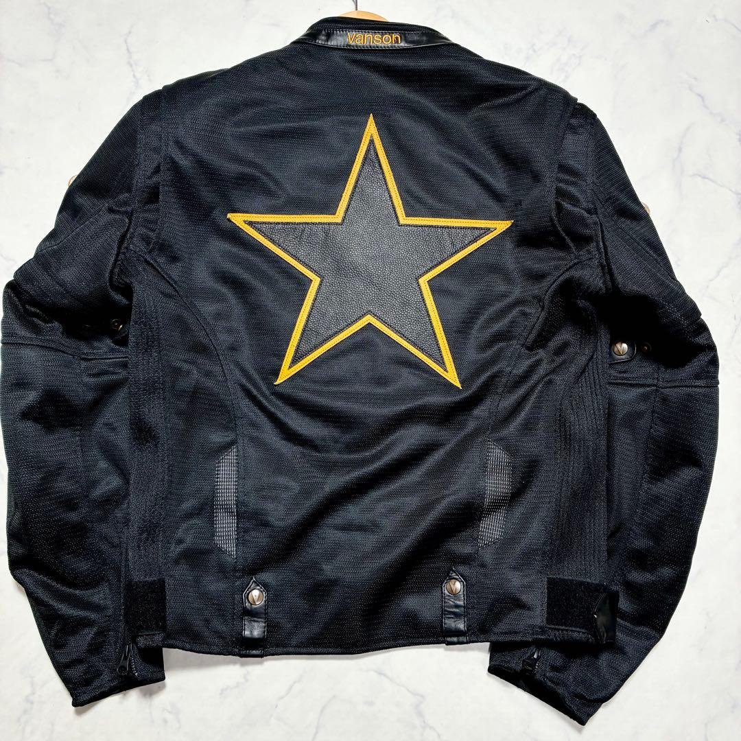 極美品/XL✨VANSON ライティングジャケット ロゴ ワンスター 近年 黒