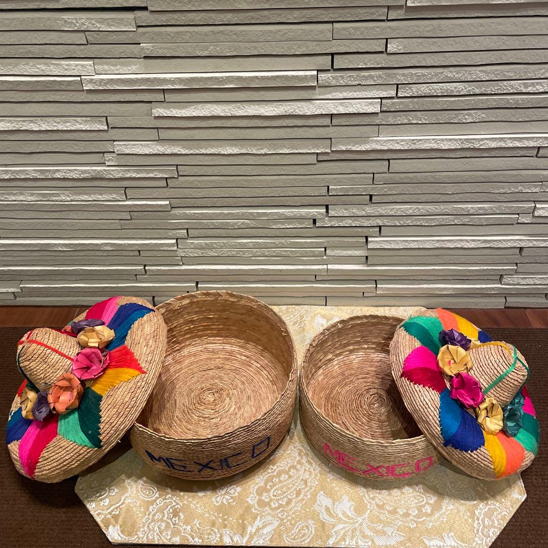 メキシコ　トルティーヤ保存籠　2個セット