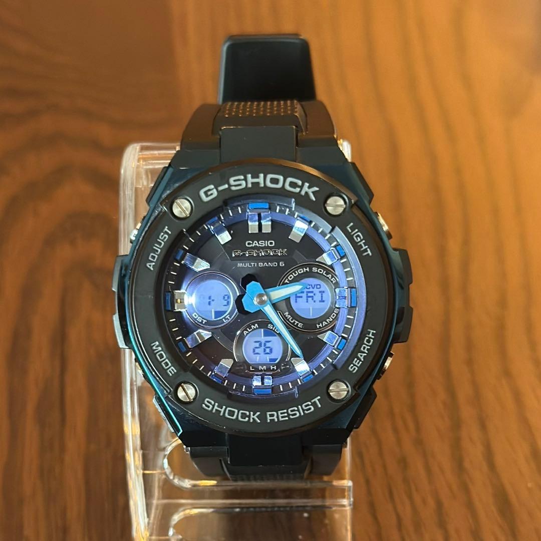 【最終値下げ】G-SHOCK GST-W300G ブルー ブラック
