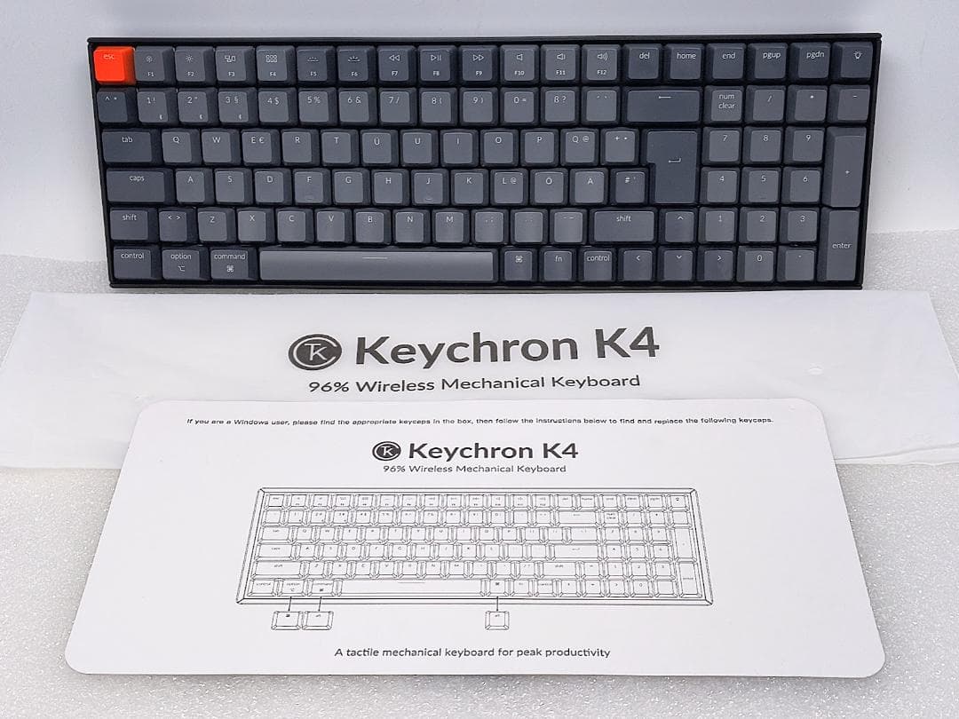 【動作確認済】Keychron K4 V2 ワイヤレスメカニカルキーボード 茶軸