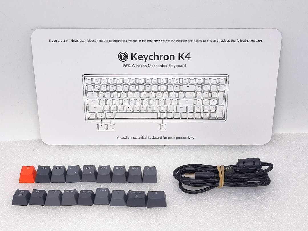 【動作確認済】Keychron K4 V2 ワイヤレスメカニカルキーボード 茶軸