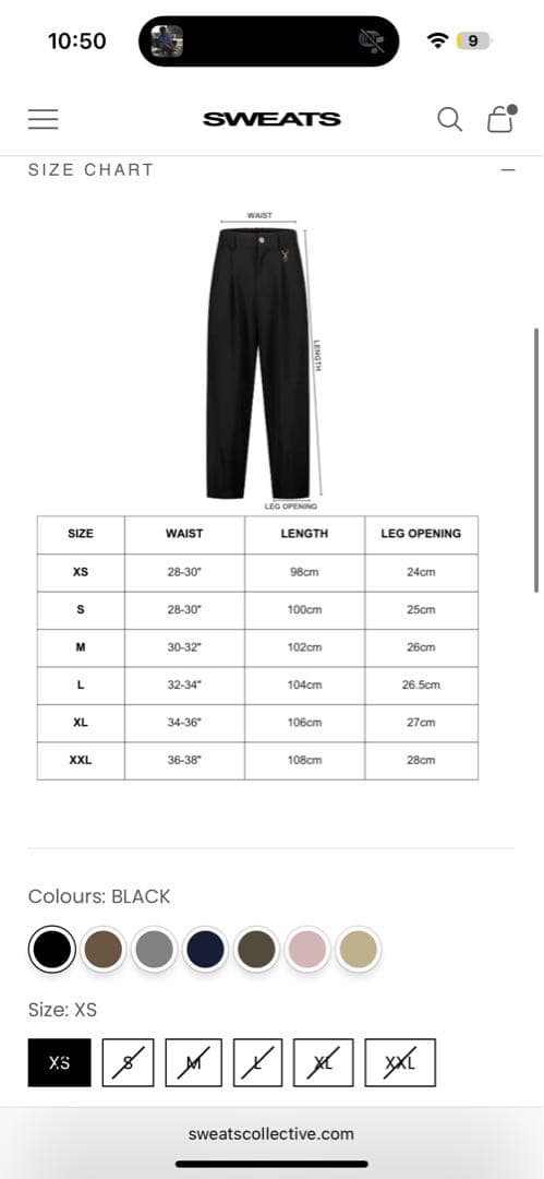 パンツ sweatscollective PLEATED PANT - BLACK M