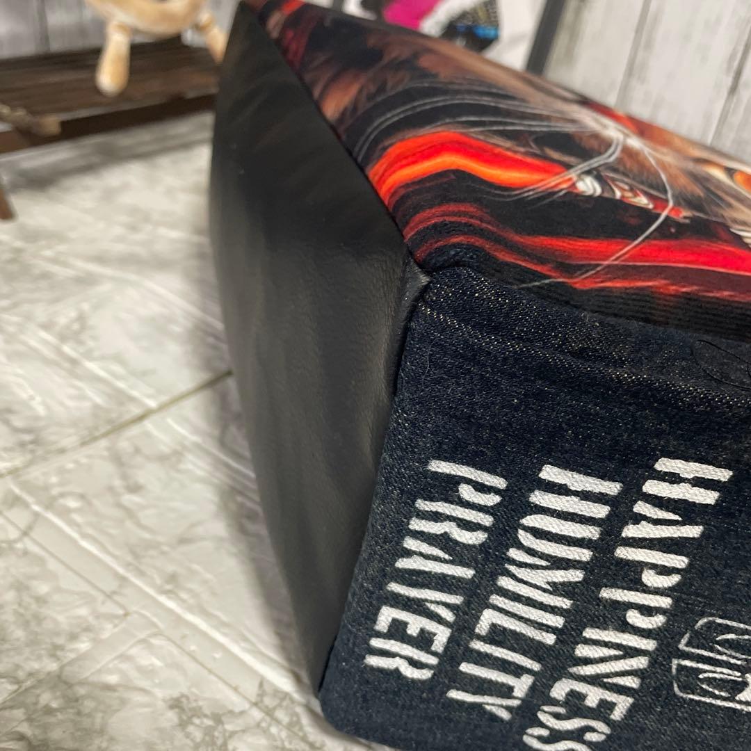 No.537 デニムリメイクバッグ　肩掛けトートバッグ　キャットインディアン