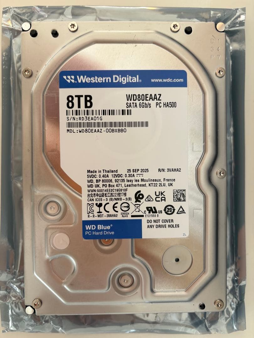 外付けハードディスク・ドライブ WESTERN DIGITAL WD80EAAZ [8TB]