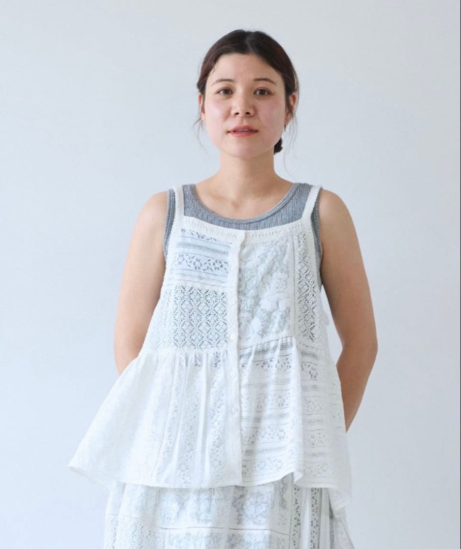 △indiaパッチワークレース キャミビスチェ