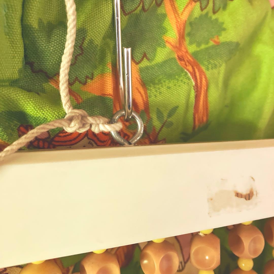 昭和レトロ ビーズのれん 黄色 緑色 当時物　レトロポップ 玉暖簾 珠暖簾