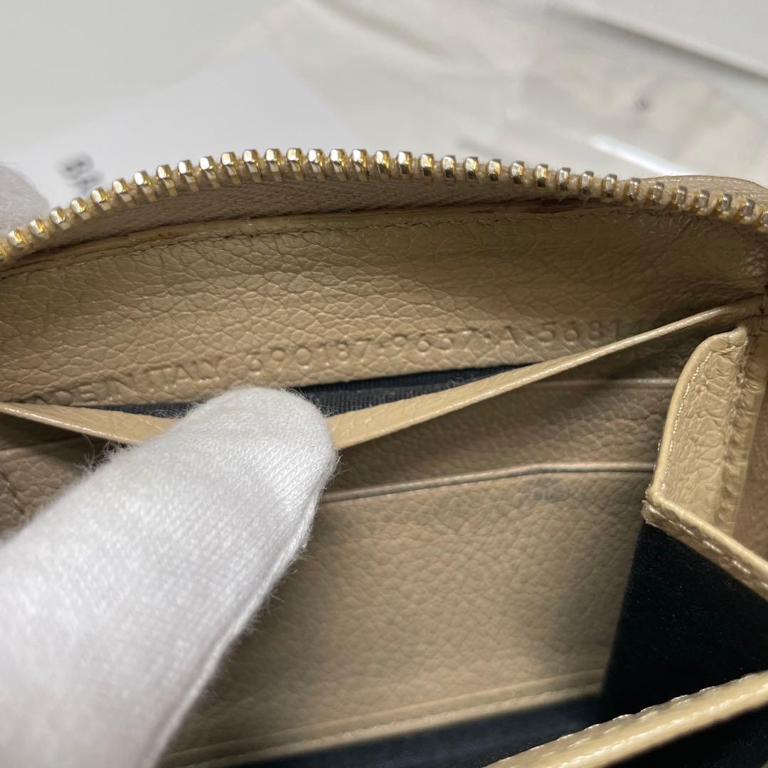 ぼ*ん様 BALENCIAGA シティ　ベージュレザー長財布