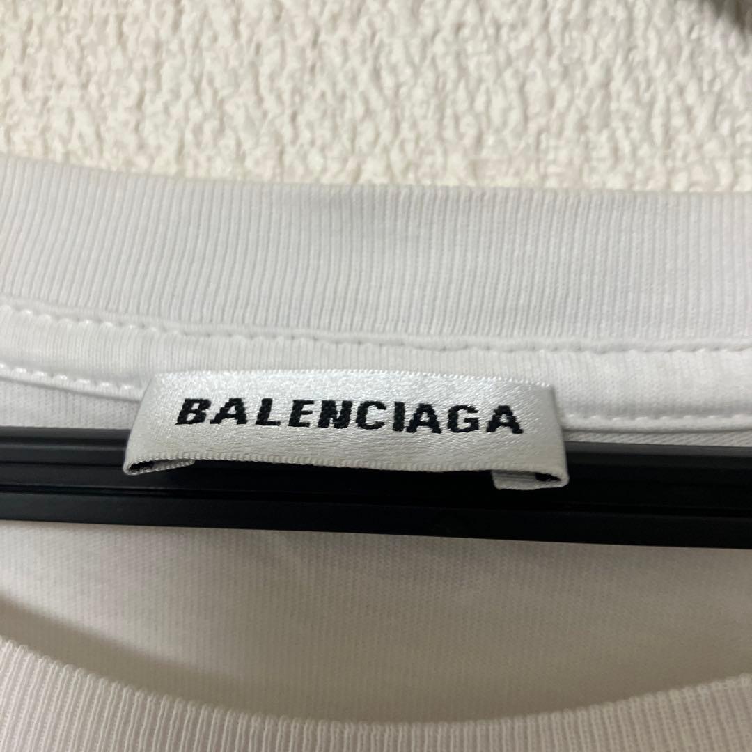 9月限定セール完売品メルカリ最安値BALENCIAGA ロゴ Tシャツ ホワイト