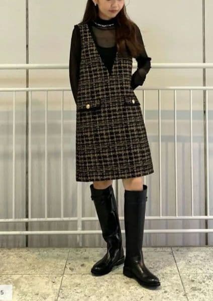 グレースコンチネンタル　チドリツイードワンピース