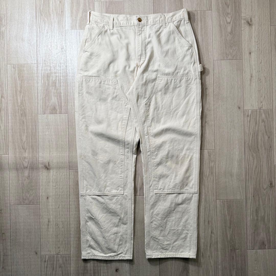 USA製！Carhartt カーハート ダブルニー ダックパンツ 生成り W36