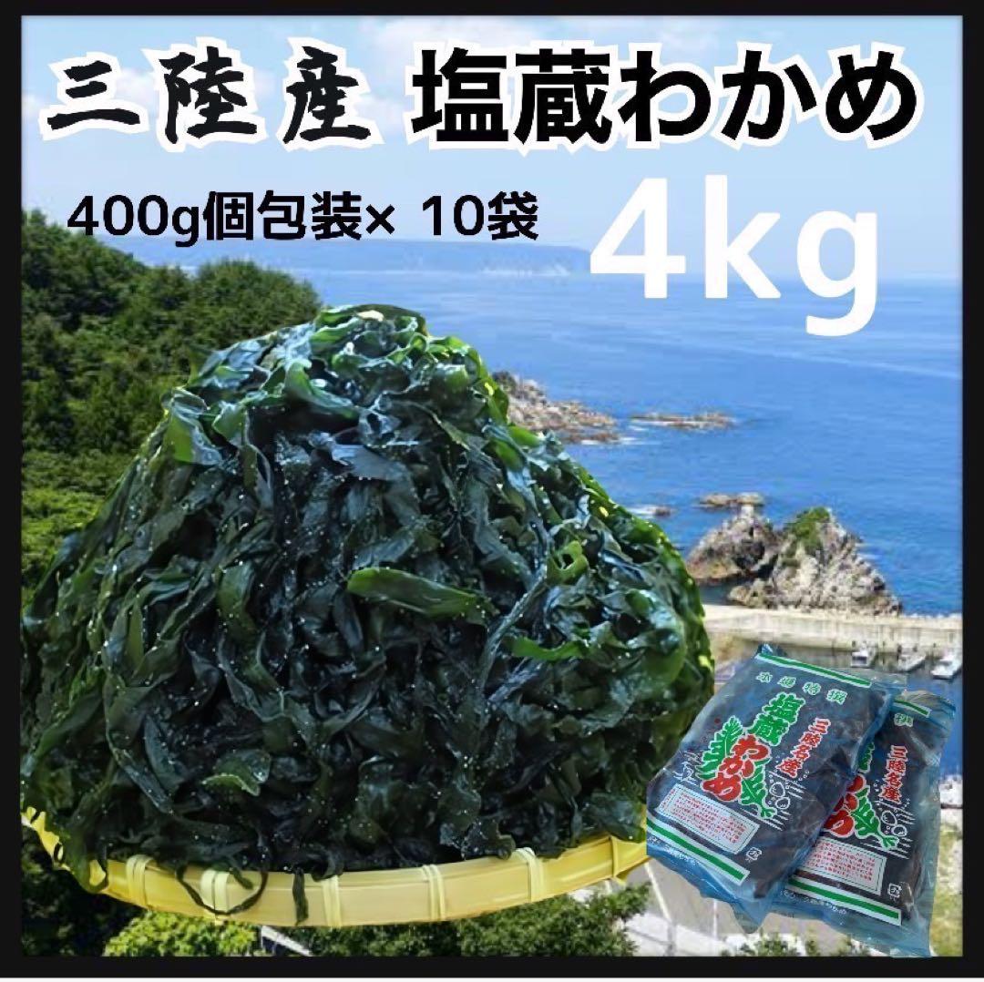【大容量　初物】塩蔵わかめ 400g×10袋 4kg 三陸産 わかめ