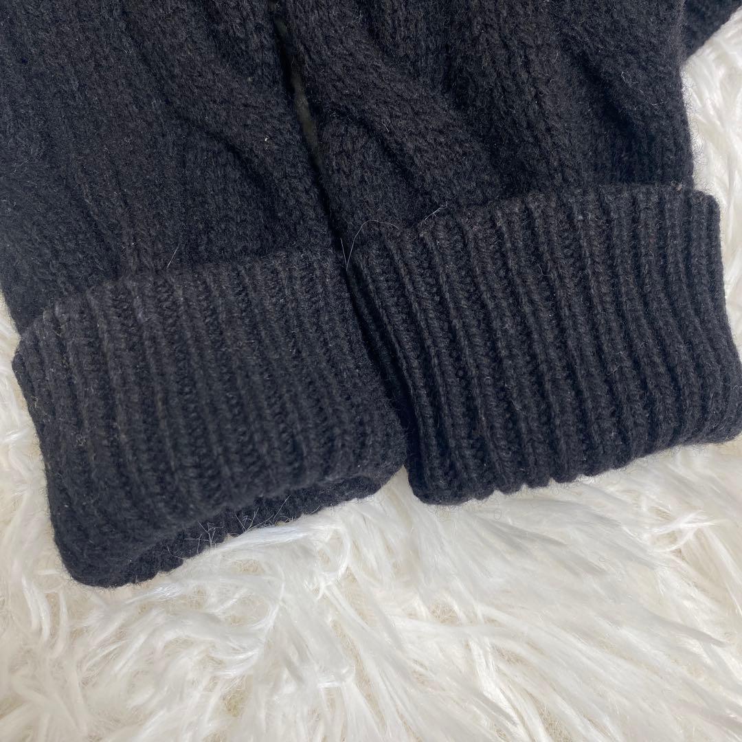 美品　ポロラルフローレン　ケーブルニット　ウール　カシミヤ カーディガン　黒