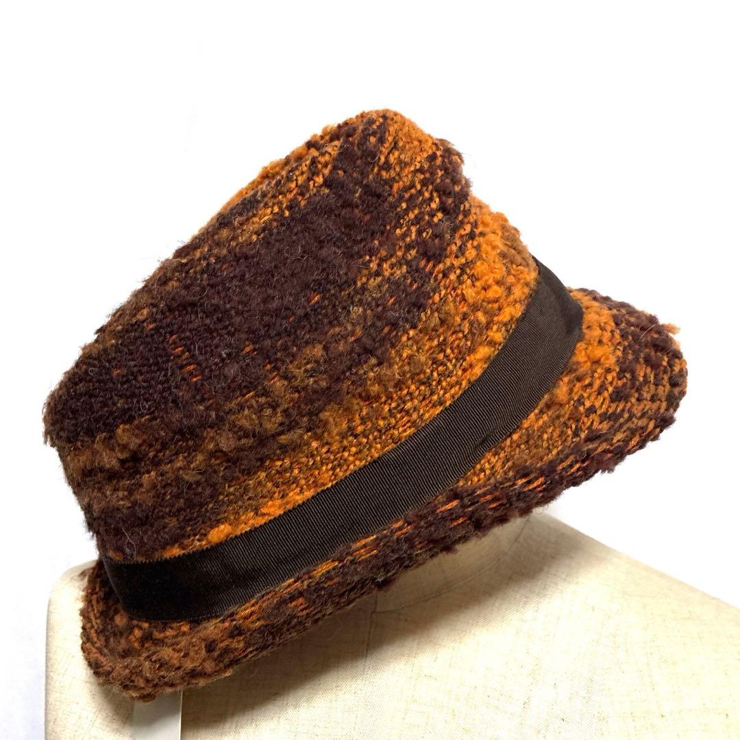 00s Weave Toshi イタリア製　　　　　　　ニットハット オレンジ茶