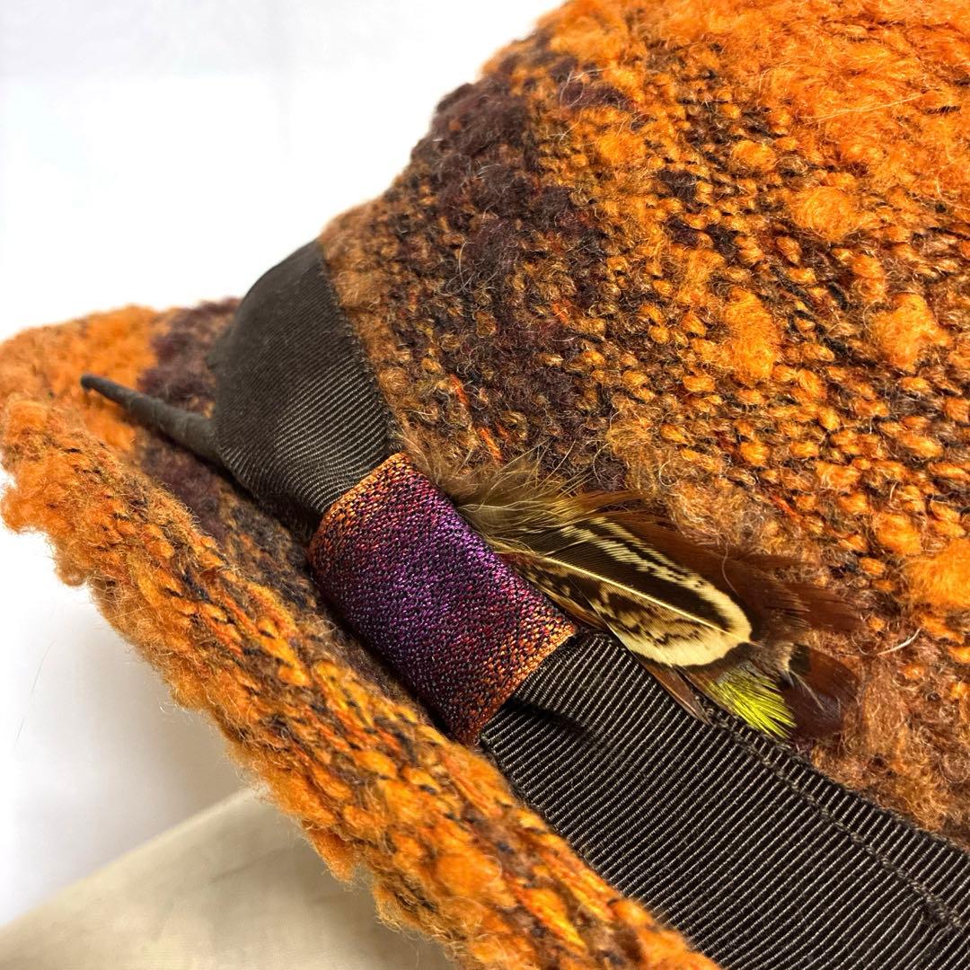 00s Weave Toshi イタリア製　　　　　　　ニットハット オレンジ茶