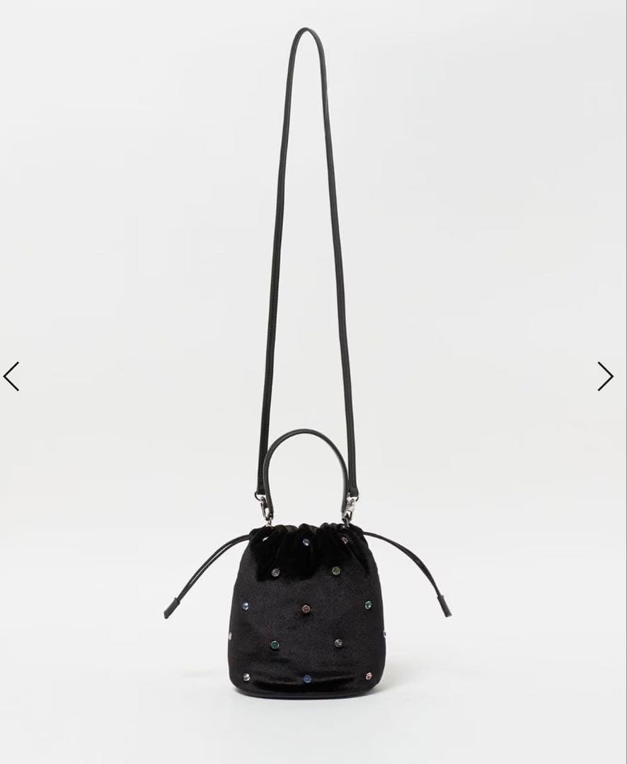 UNITED ARROWS ミックスビジューショルダーバッグ　ブラック