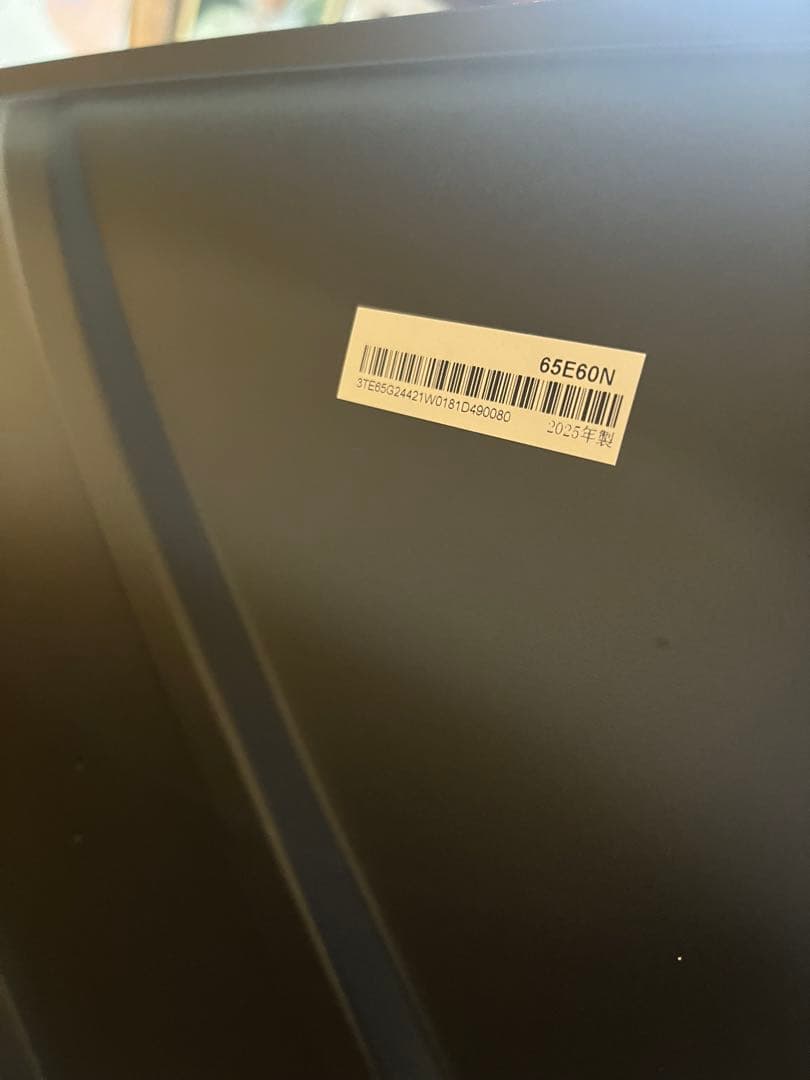 一度使用のみ　ハイセンス 65V型 65E60N 4K 2025年製