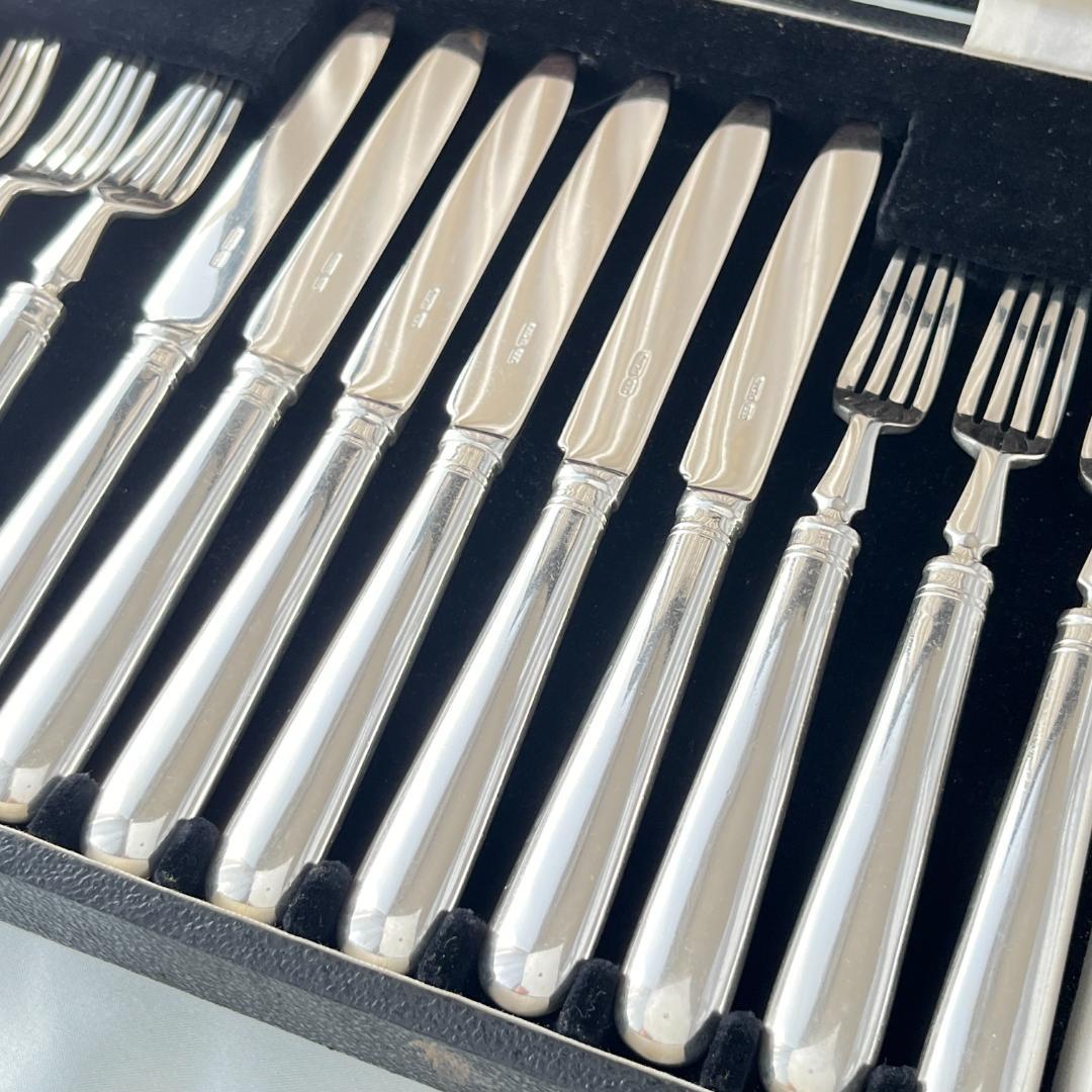 【Maple & Co.】デザートセットナイフ / フォーク 12本 ケース