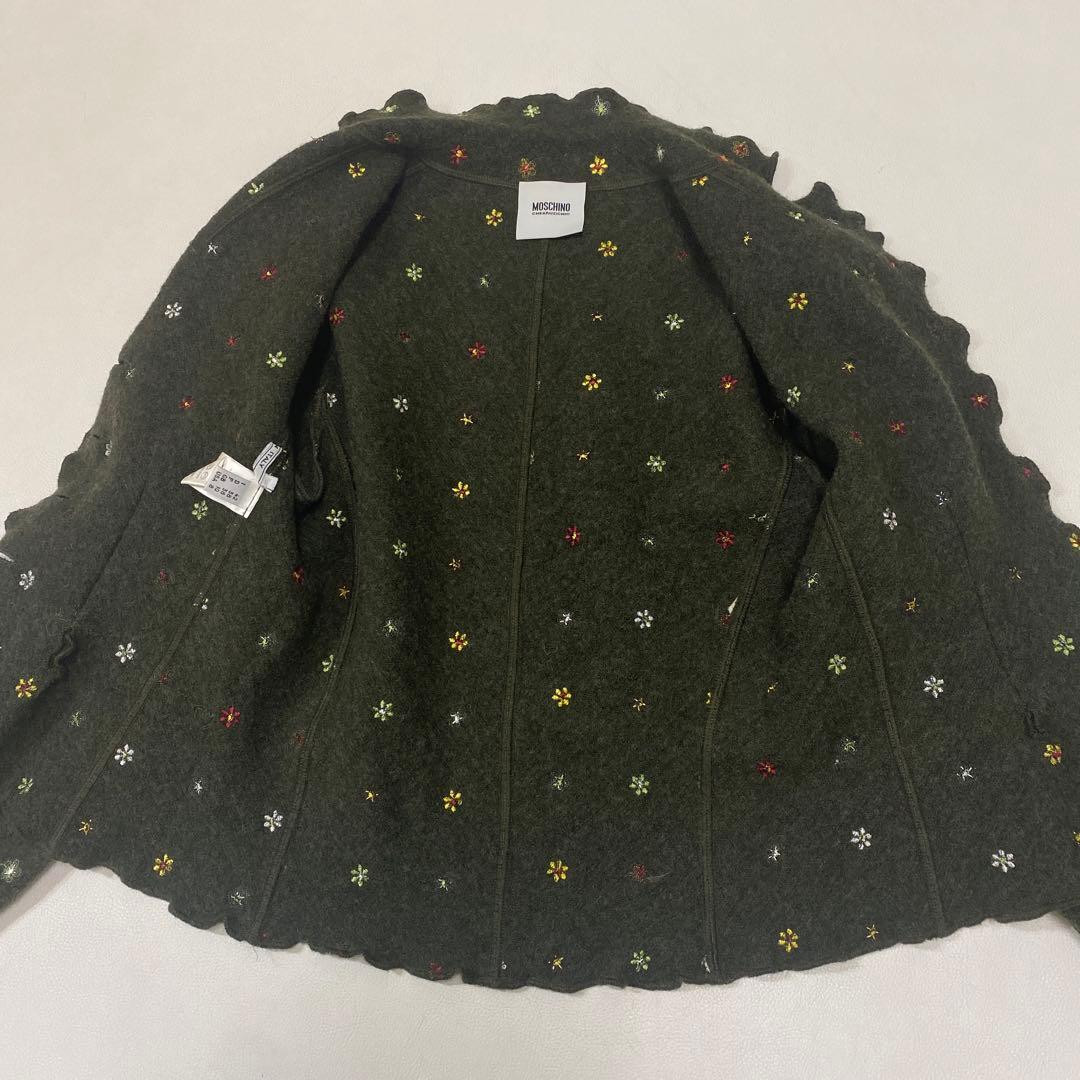 美品　MOSCHINO イタリア製 花柄刺繍 ジャケット スカート セットアップ