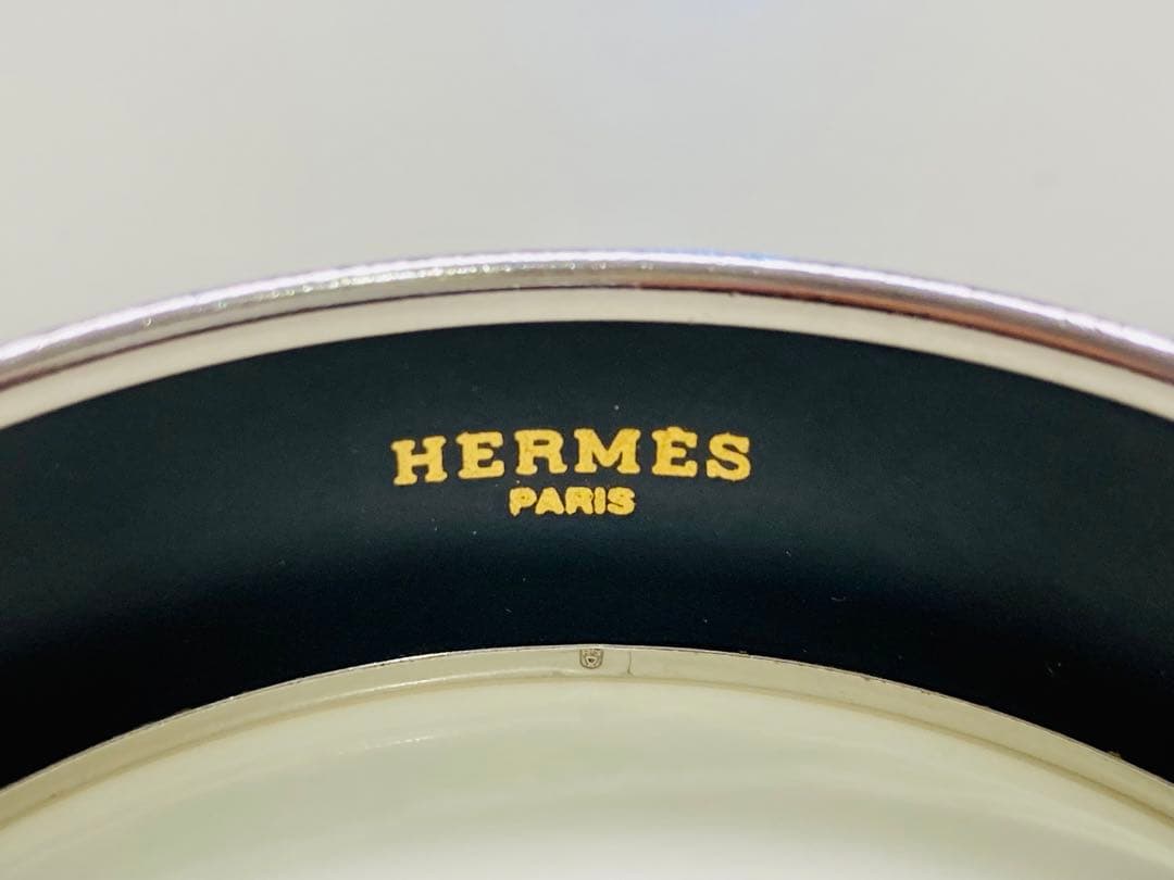 【美品】エルメス　HERMES エマイユ　バングル　七宝焼き　シルバー