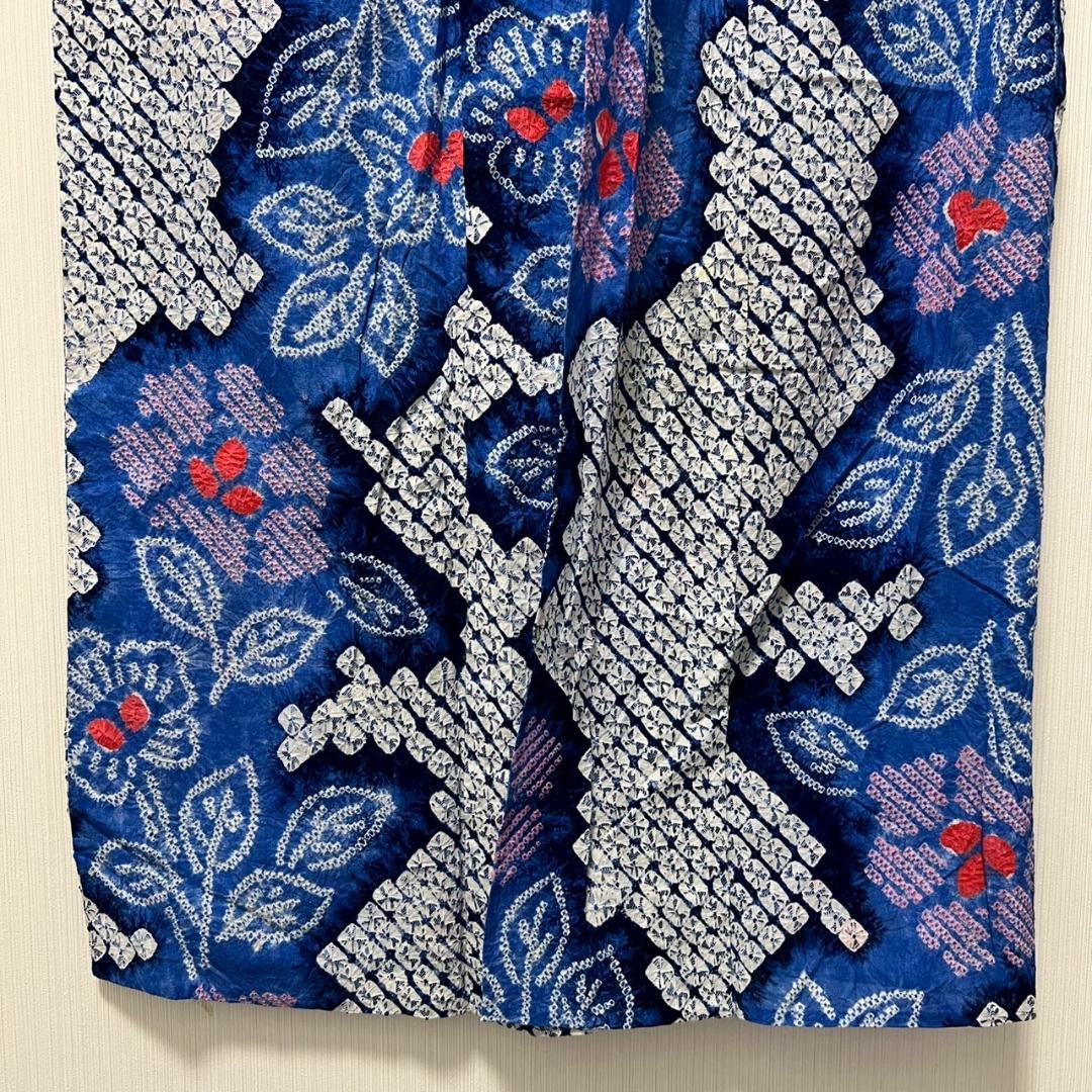 KL3174 有松鳴海絞り 浴衣 身丈165cm 夏着物 木綿 トールサイズ