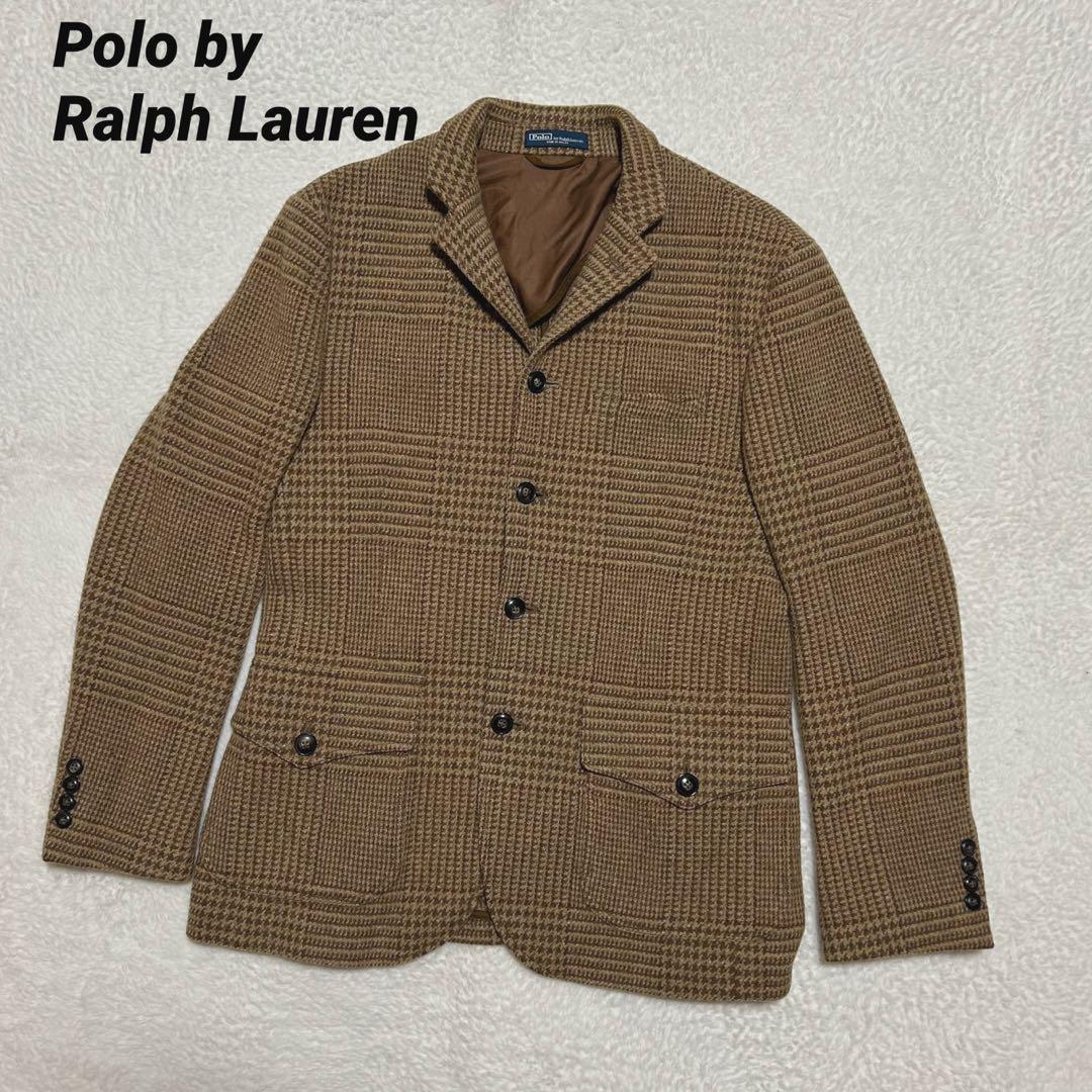 古着 ポロ バイ ラルフローレン ツイード テーラードジャケット 茶系 40