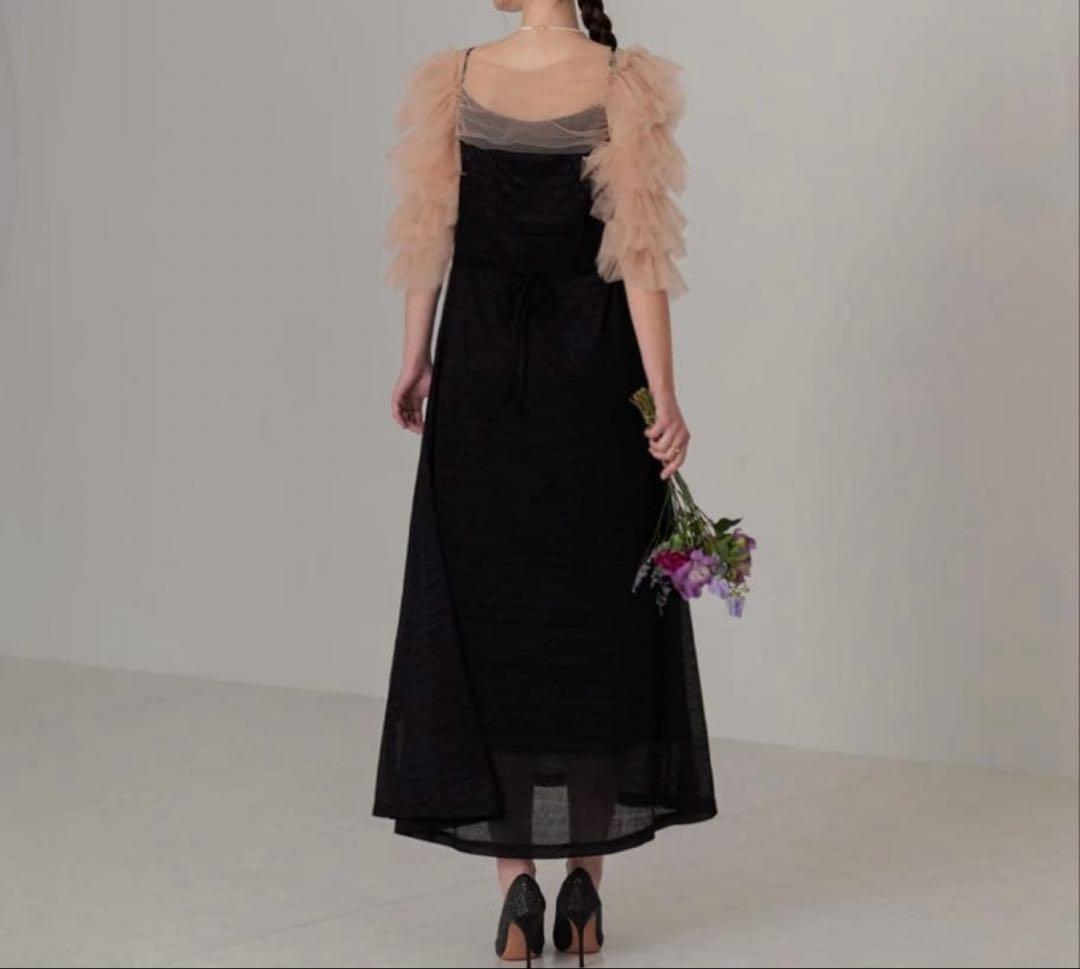 【LEJA】ティアードフリルチュールボレロワンピースドレス　Sサイズ