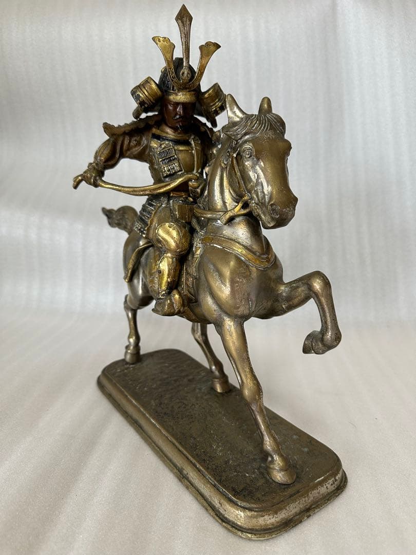 大楠公像 楠木正成 騎馬 武者像 銅製 重さ約5.1kg 高さ約33cm