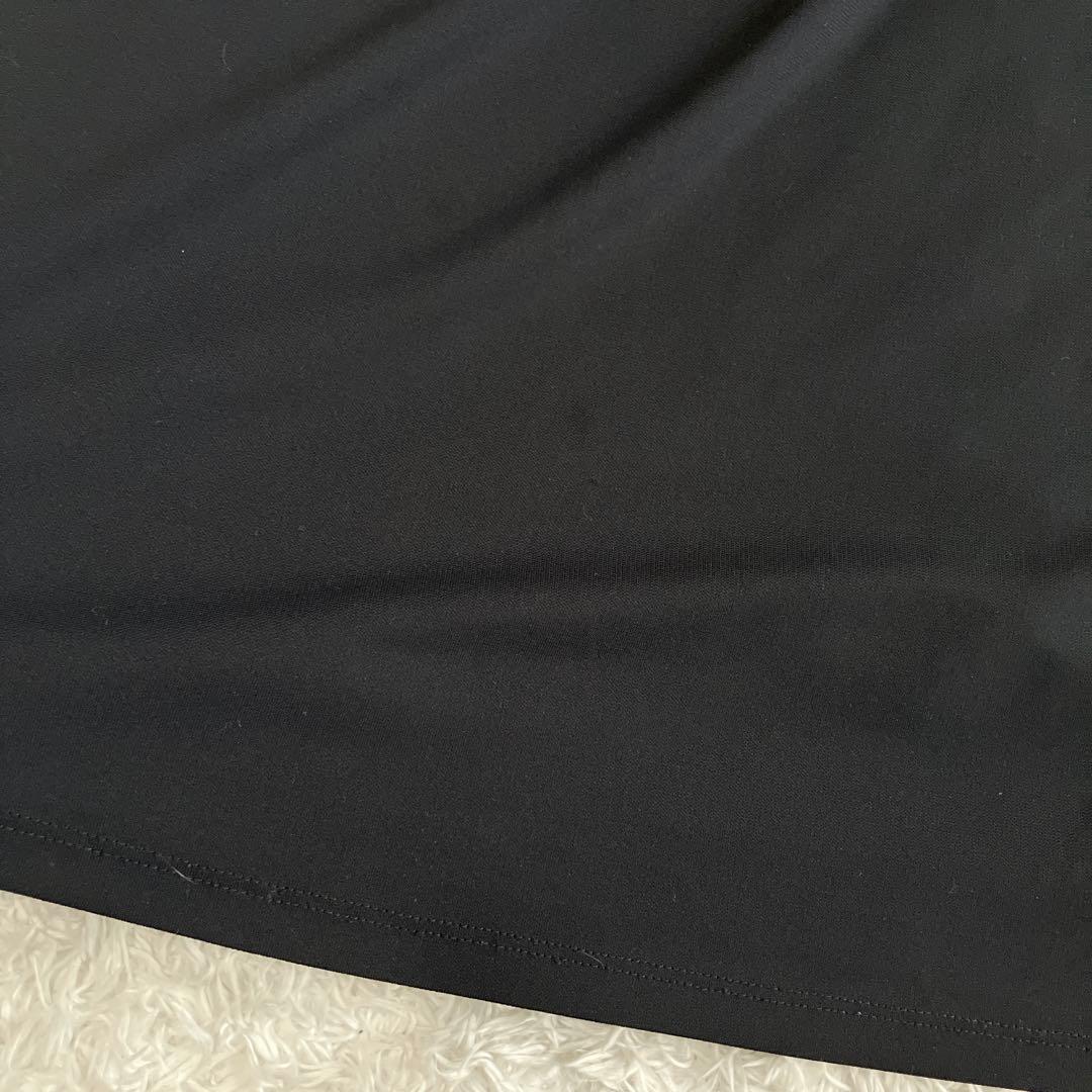 レオナール✨カットソー トップス トリム 花 ロゴプレート 黒 ピンク 40